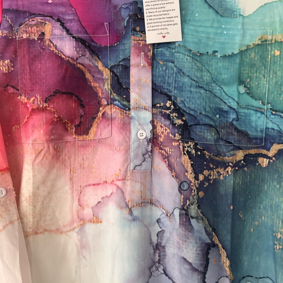 NWT - Marbled long sleeve tunic. Size M - Picture 3 of 13